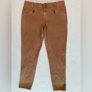 NWT Ralph Lauren Jodhpur Jeans 32 Skinny Stretch 1% Elastane Snap Ankle Tan NWT